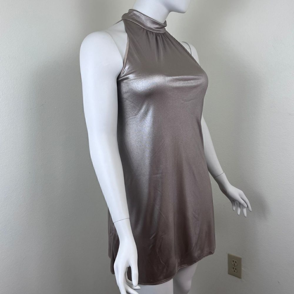 Bailey 44 Women Size L Director Cut Gold Matallic Shift Pullover Mini NEW Dress - Picture 10 of 17